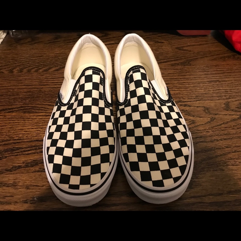 Black and White Classic Checkerboard Slip-on Vans